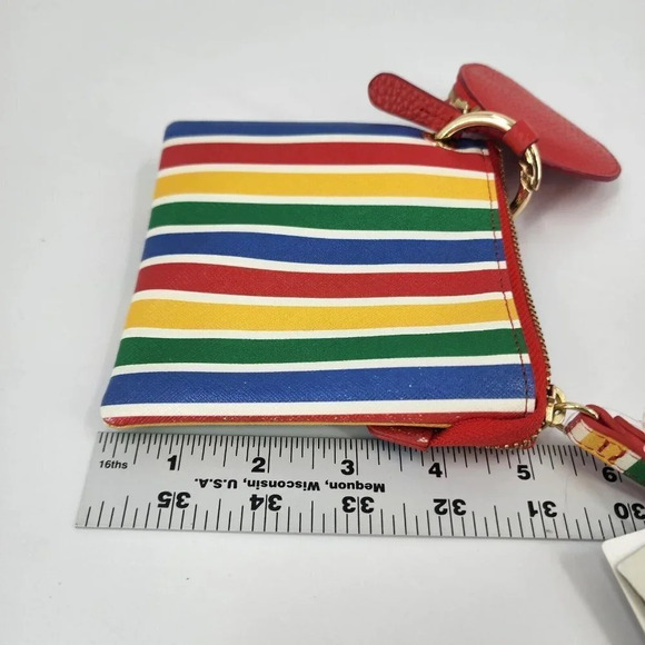 14TH & UNION Daisy Duo Rainbow Stripe Wristlet & Coin Pouch Leather NWT - Picture 8 of 8